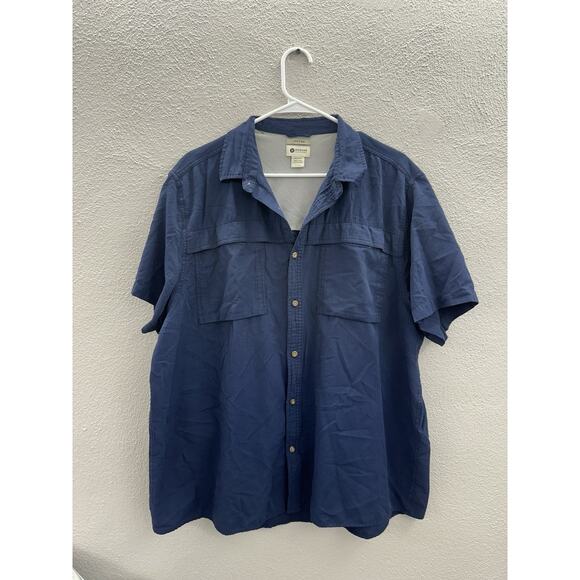 Hagger Clothing Mens Shirt Size XXL Blue Button Up Short Sleeve Fitted - Picture 1 of 9